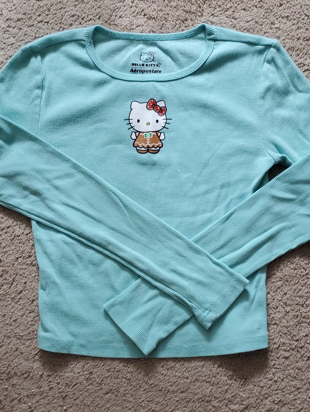 Aeropostale Mint Hello Kitty Long Sleeve Tee